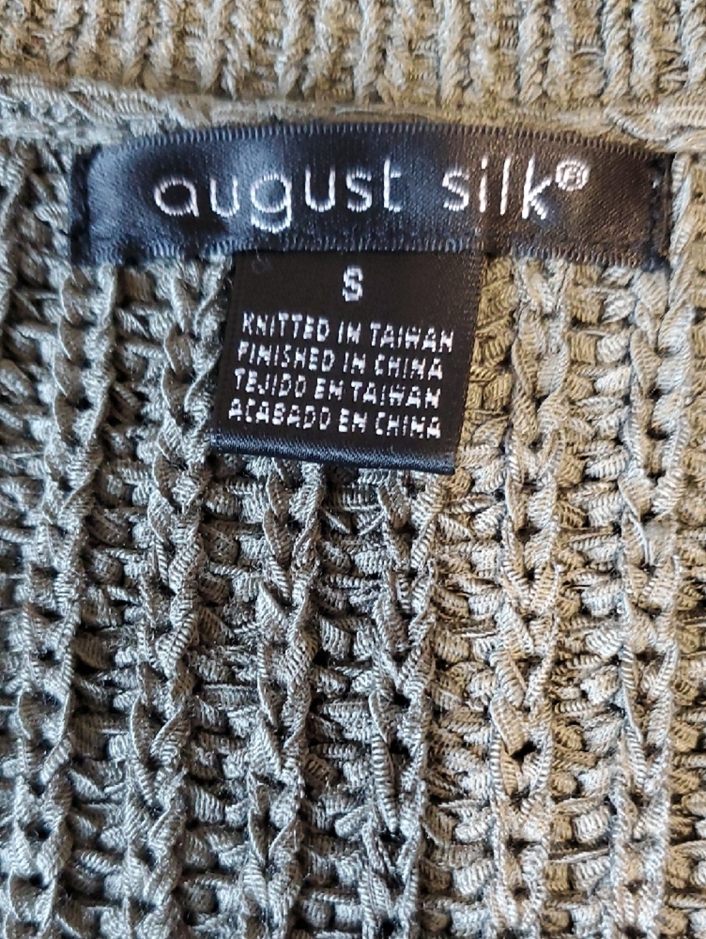 august silk Olive Textured Open-Knit Short Sleeve Top - Picture 3 of 10